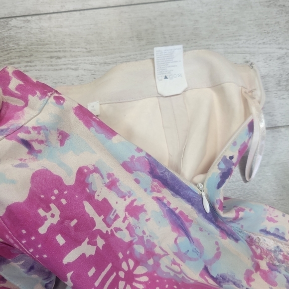 IISLI Washable Leather Print Godet Full Skirt Size 10 - Picture 6 of 7